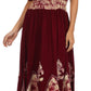 Sakkas Batik Fleur De Lis Embroidered Peasant Dress