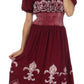 Sakkas Batik Fleur De Lis Embroidered Peasant Dress