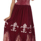 Sakkas Batik Fleur De Lis Embroidered Peasant Dress