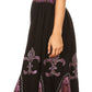 Sakkas Batik Fleur De Lis Embroidered Peasant Dress