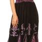 Sakkas Batik Fleur De Lis Embroidered Peasant Dress