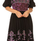 Sakkas Batik Fleur De Lis Embroidered Peasant Dress
