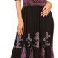 Sakkas Batik Fleur De Lis Embroidered Peasant Dress