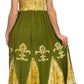 Sakkas Batik Fleur De Lis Embroidered Peasant Dress
