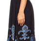 Sakkas Batik Fleur De Lis Embroidered Peasant Dress