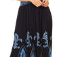 Sakkas Batik Fleur De Lis Embroidered Peasant Dress
