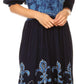 Sakkas Batik Fleur De Lis Embroidered Peasant Dress