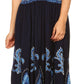 Sakkas Batik Fleur De Lis Embroidered Peasant Dress