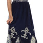 Sakkas Batik Fleur De Lis Embroidered Peasant Dress