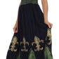 Sakkas Batik Fleur De Lis Embroidered Peasant Dress