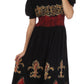 Sakkas Batik Fleur De Lis Embroidered Peasant Dress
