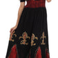 Sakkas Batik Fleur De Lis Embroidered Peasant Dress