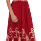 Sakkas Batik Fleur De Lis Embroidered Peasant Dress