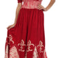 Sakkas Batik Fleur De Lis Embroidered Peasant Dress
