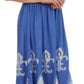 Sakkas Batik Fleur De Lis Embroidered Peasant Dress