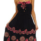 Sakkas Batik Triangle Smocked Empire Waist Dress