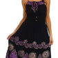 Sakkas Batik Triangle Smocked Empire Waist Dress