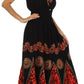 Sakkas Batik Triangle Smocked Empire Waist Dress