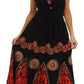 Sakkas Batik Triangle Smocked Empire Waist Dress