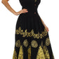 Sakkas Batik Triangle Smocked Empire Waist Dress