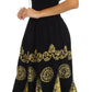 Sakkas Batik Triangle Smocked Empire Waist Dress