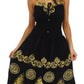 Sakkas Batik Triangle Smocked Empire Waist Dress