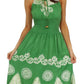 Sakkas Batik Triangle Smocked Empire Waist Dress
