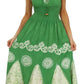 Sakkas Batik Triangle Smocked Empire Waist Dress