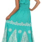 Sakkas Batik Triangle Smocked Empire Waist Dress