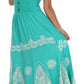Sakkas Batik Triangle Smocked Empire Waist Dress