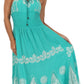 Sakkas Batik Triangle Smocked Empire Waist Dress