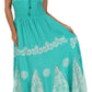 Sakkas Batik Triangle Smocked Empire Waist Dress
