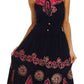 Sakkas Batik Triangle Smocked Empire Waist Dress