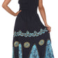 Sakkas Batik Triangle Smocked Empire Waist Dress