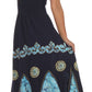 Sakkas Batik Triangle Smocked Empire Waist Dress