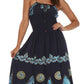 Sakkas Batik Triangle Smocked Empire Waist Dress