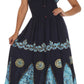 Sakkas Batik Triangle Smocked Empire Waist Dress
