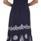 Sakkas Batik Triangle Smocked Empire Waist Dress