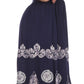 Sakkas Batik Triangle Smocked Empire Waist Dress
