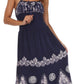 Sakkas Batik Triangle Smocked Empire Waist Dress