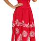 Sakkas Batik Triangle Smocked Empire Waist Dress