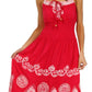 Sakkas Batik Triangle Smocked Empire Waist Dress