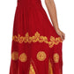 Sakkas Batik Triangle Smocked Empire Waist Dress
