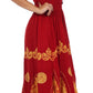 Sakkas Batik Triangle Smocked Empire Waist Dress
