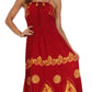 Sakkas Batik Triangle Smocked Empire Waist Dress