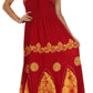 Sakkas Batik Triangle Smocked Empire Waist Dress