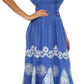 Sakkas Batik Triangle Smocked Empire Waist Dress