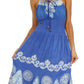 Sakkas Batik Triangle Smocked Empire Waist Dress