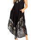 Sakkas Batik Flower Caftan Tank Dress / Cover Up