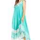 Sakkas Batik Flower Caftan Tank Dress / Cover Up